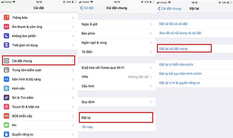 Đặt lại cài đặt mạng trên iPhone