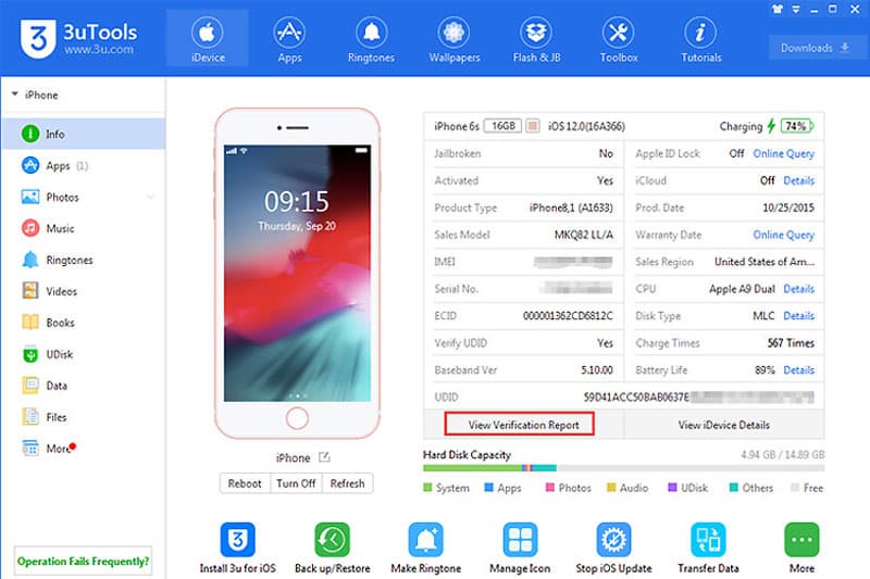 Phần mềm 3uTools