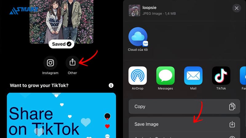 Bước 5: Lưu hoặc chia sẻ ảnh anime