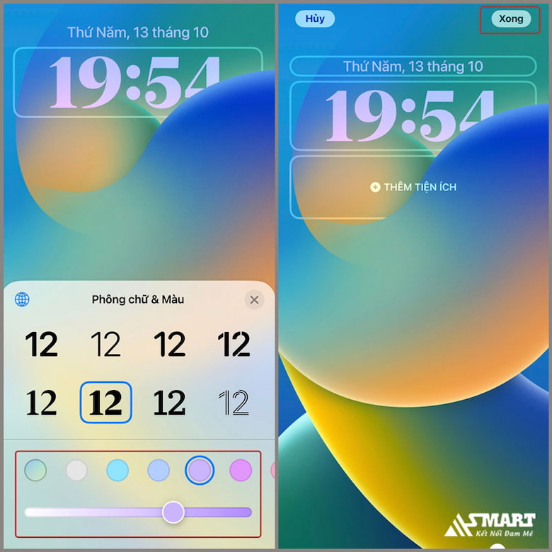Bước 4: Đổi kiểu đồng hồ trên iOS 16