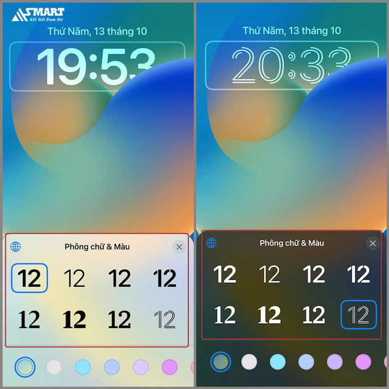 Bước 3: Đổi kiểu đồng hồ trên iOS 16