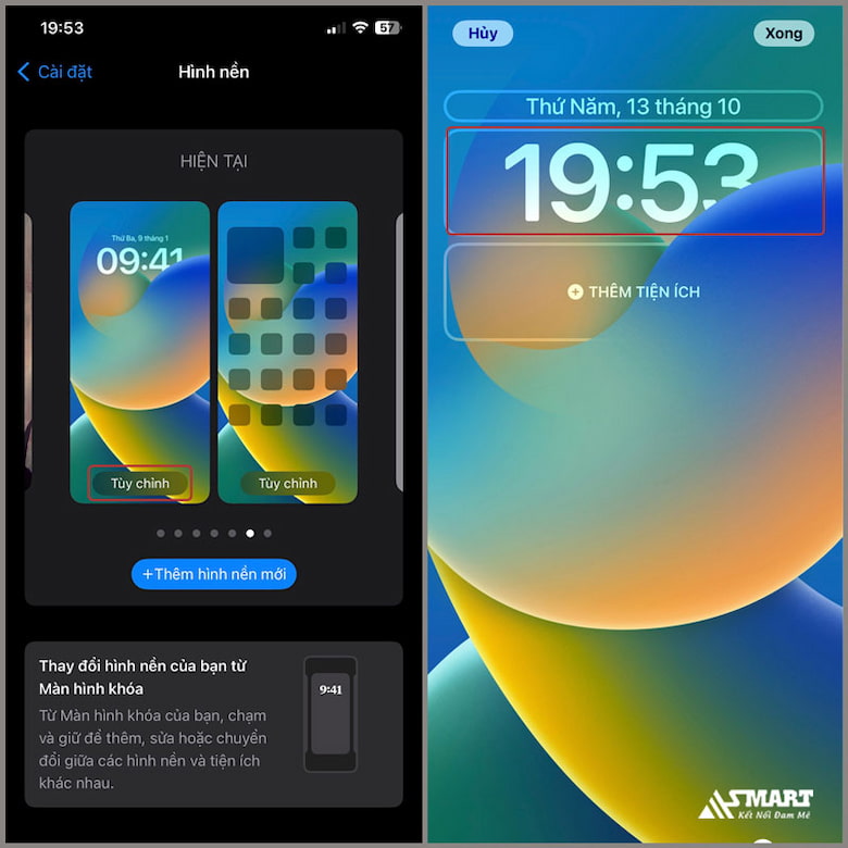 Bước 2: Đổi kiểu đồng hồ trên iOS 16