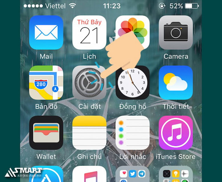 Bước 1: Bạn vào Cài đặt