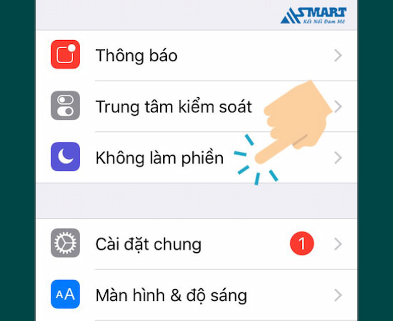Bước 2: Chọn mục Không làm phiền.