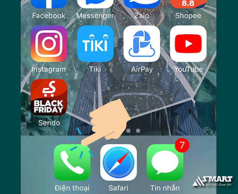 Vào app điện thoại