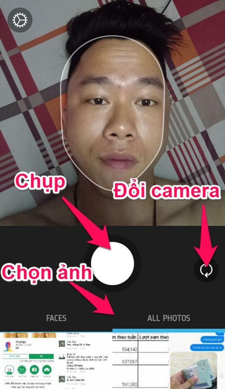 Chụp ảnh trong app