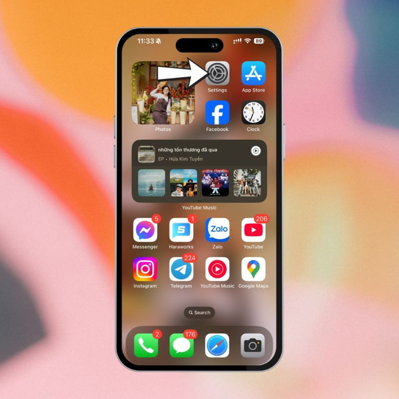 Bước 1 tắt tính năng dự đoán từ ngữ trên Iphone