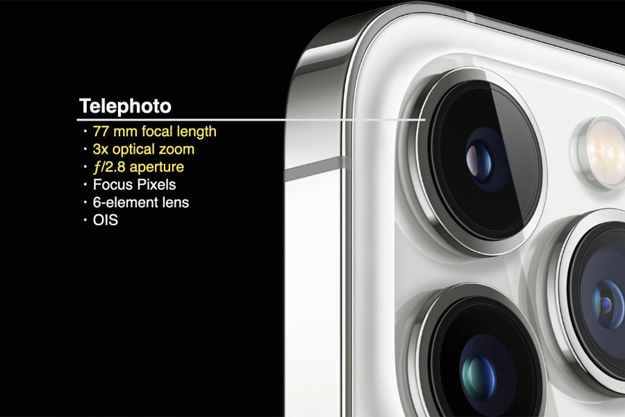 iPhone 12 Pro Max có thêm ống kính telephoto
