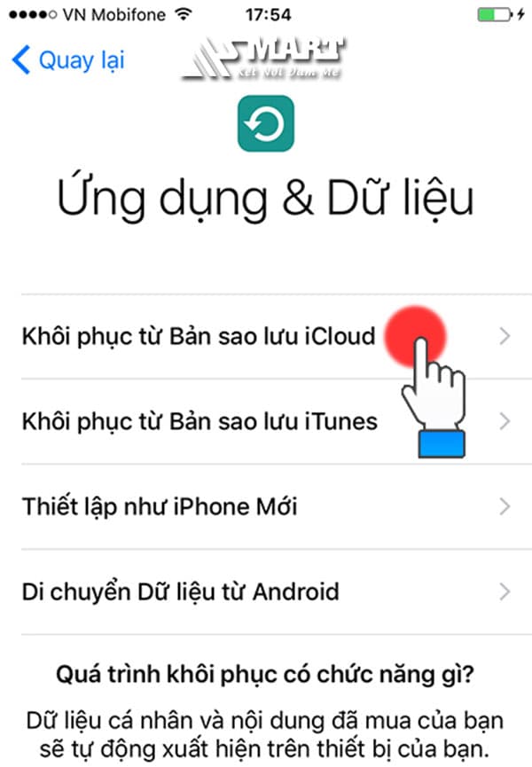 Khôi phục dữ liệu bao gồm tin nhắn