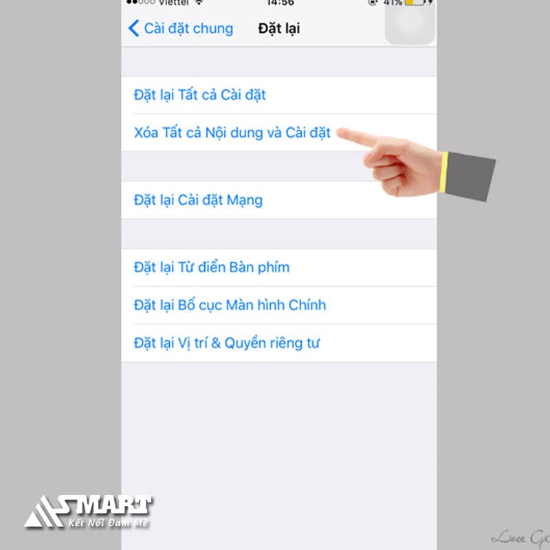Thực hiện reset đưa iPhone về cài đặt gốc