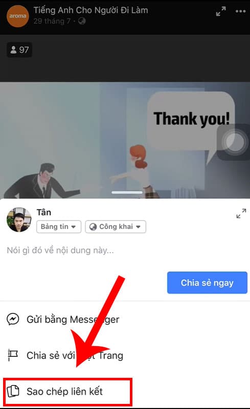 Bước 1: Sao chép liên kết của video