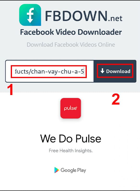 Bước 2: Truy cập vào trang fbdown.net