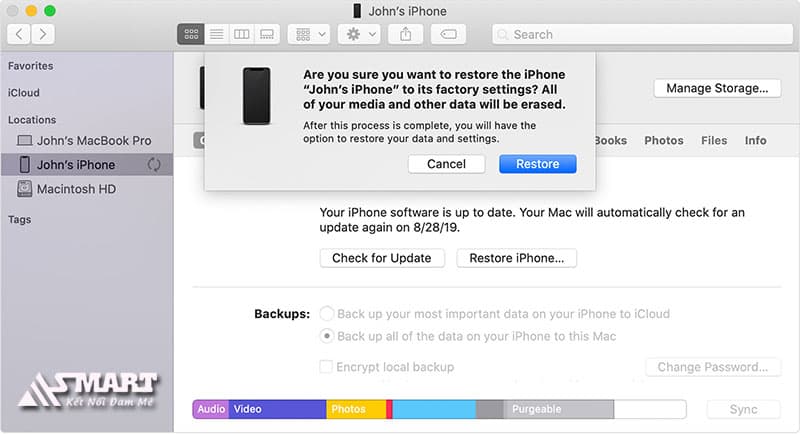 Cách Restore iPhone