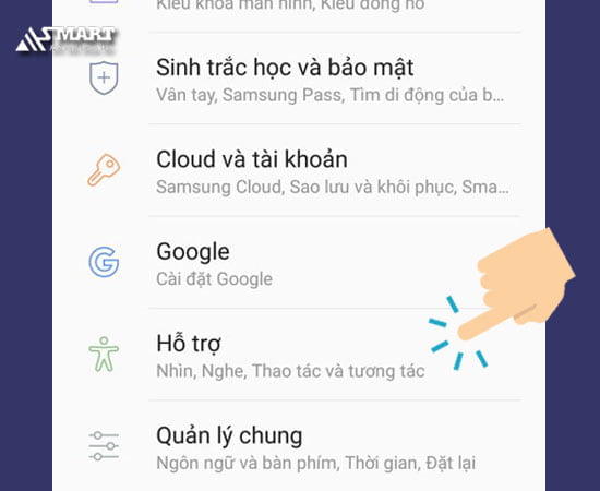 Bước 2: Tiếp theo hãy chọn vào “Hỗ trợ”.