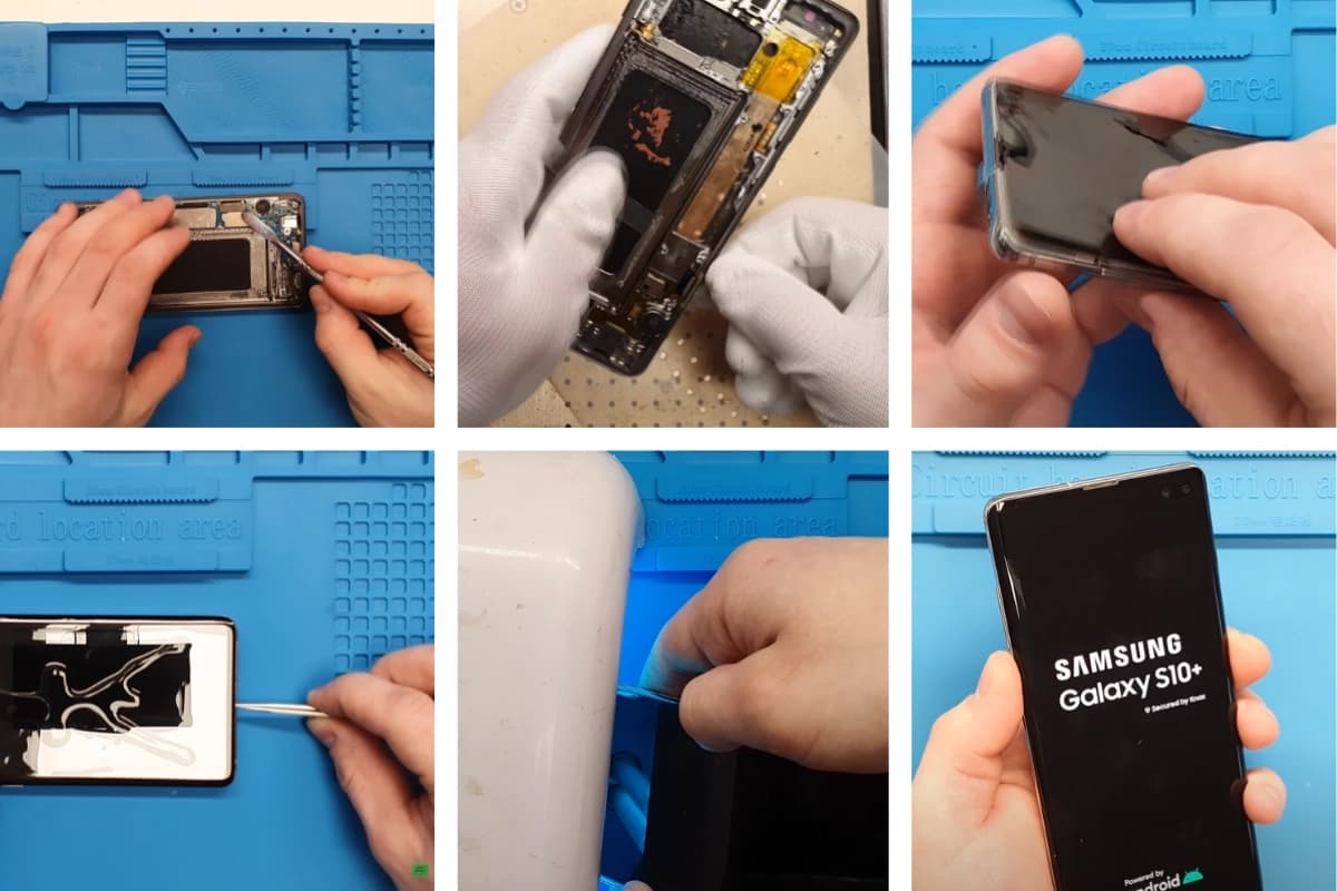 Quy trình thay mặt kính, màn hình Samsung s10 plus.