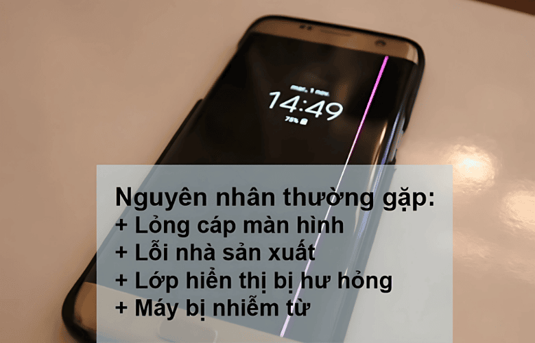 Nguyên nhân gây lỗi màn hình Samsung xanh, hồng, sọc