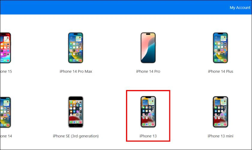 Chọn đúng model iPhone bạn đang sử dụng