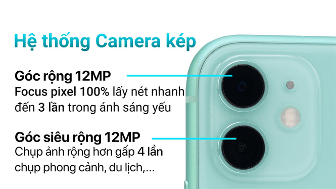 Camera kép 12MP – Ảnh đẹp trong mọi điều kiện