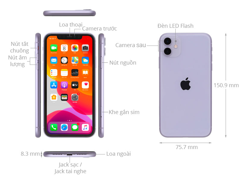 iPhone 11 trang bị chip A13 Bionic mạnh mẽ