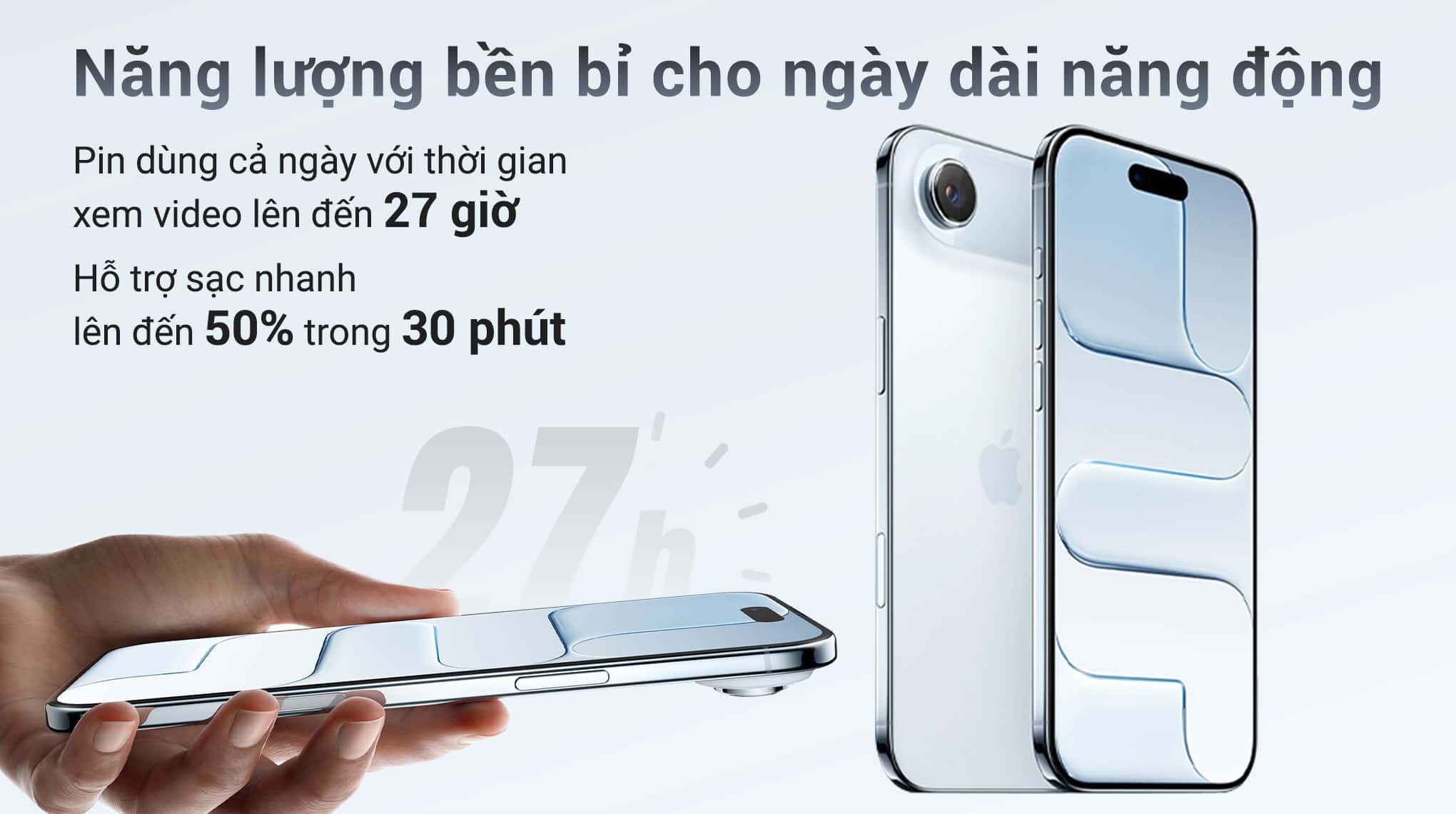 Pin & sạc — dùng cả ngày