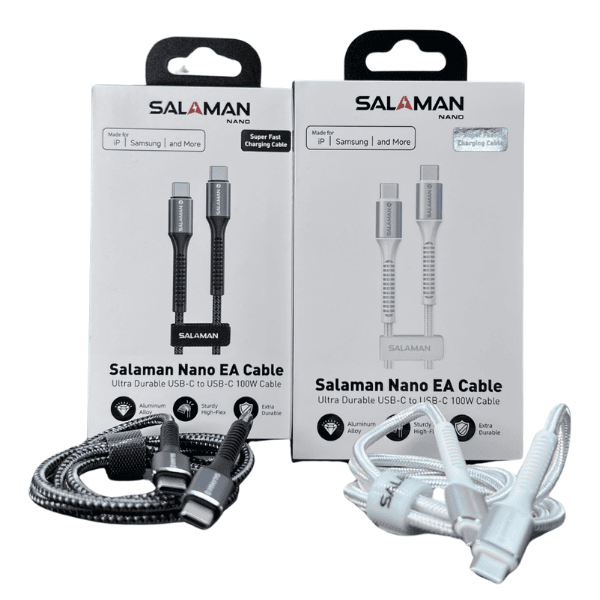 Cáp sạc nhanh Salaman EA 100W C to C bọc dù 1m