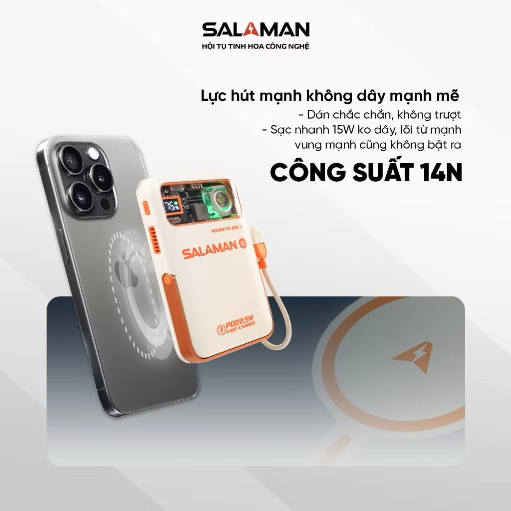 Sạc 15w không dây hút mạnh mẽ