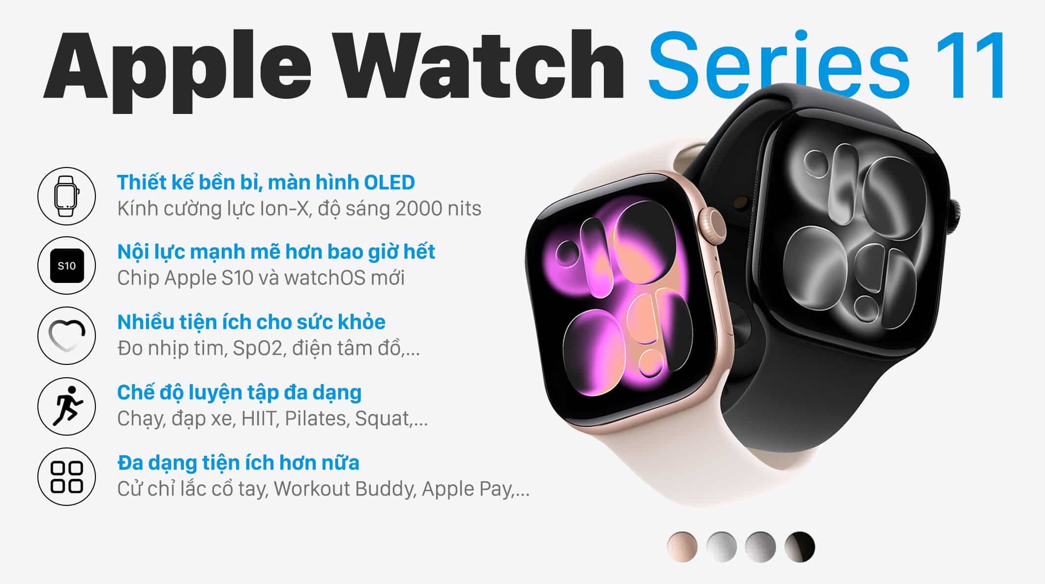 Apple Watch Series 11 42mm Viền Nhôm GPS