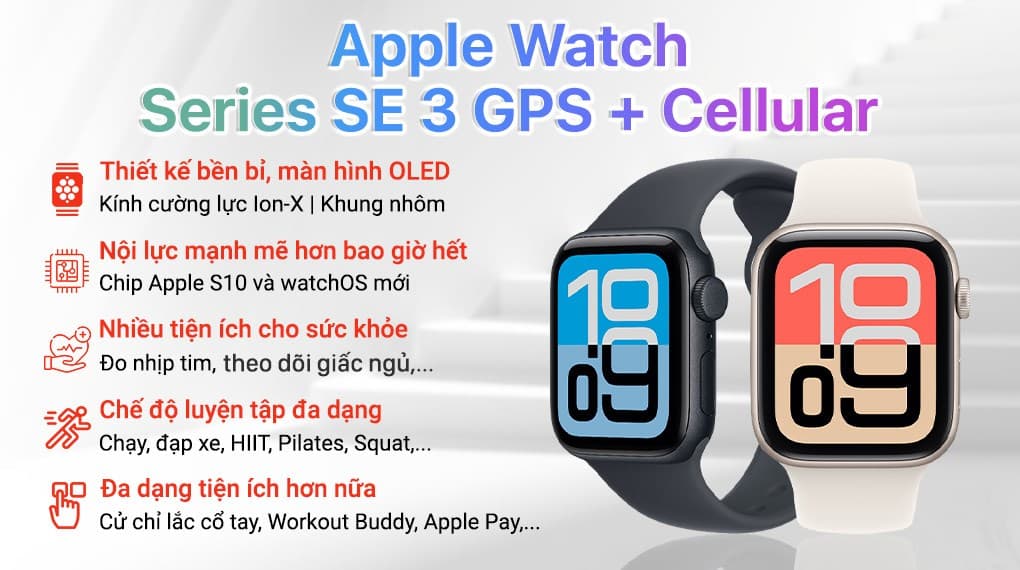 Apple Watch SE 3 40mm Viền Nhôm GPS + Cellular